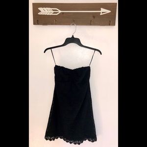 Strapless black dress